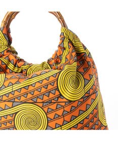 UNBILLION カシュカシュ cachecache / アフリカンプリントバンブーハンドルトート