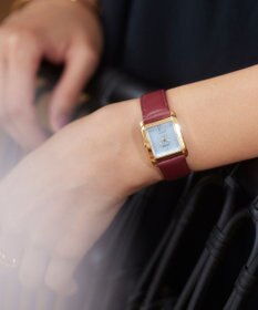 CITIZEN 【光発電エコ・ドライブ】ハンサムなスクエアケース 替えバンド付き ウォームゴールド レッド