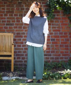 J.PRESS LADIES 【洗える】コットンセルロース チノ パンツ