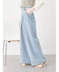 earth music&ecology タックワイドデニムパンツ