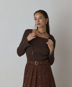 GRACE CONTINENTAL ハイゲージリブニットトップ