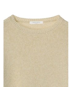 Green Parks ラメ５分袖コンパクトニットプルオーバー