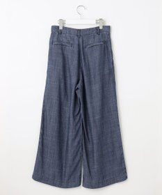 自由区 【洗える・XSサイズあり】テンセルリネンデニムワイド パンツ