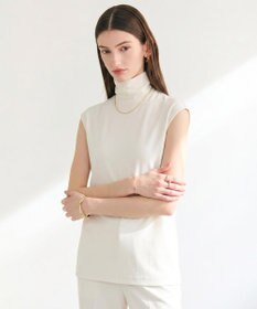BEIGE， MELLE / ハイストレッチ ハイネックカットソー Ecru