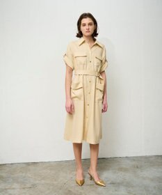 GRACE CONTINENTAL リネンタッチサファリドレス