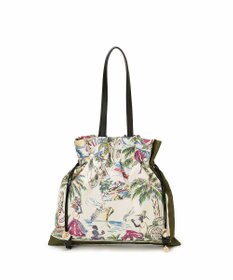 TOPKAPI 【TREASURE TOPKAPI】マイルドサテン スカーフ柄 巾着 トート バッグ