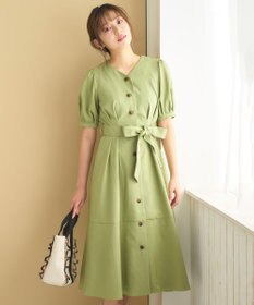 Feroux 【洗える】パフスリーブシャツ ワンピース