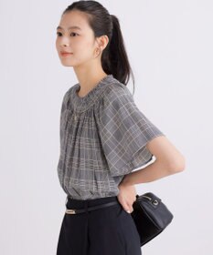 組曲 L 【先行予約】ギャザーライトデシン フレアブラウス