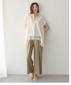 YECCA VECCA 裾レーススキッパーシャツ