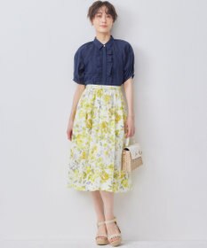 組曲 S スプレーローズプリント フレアスカート