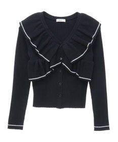 earth music&ecology Ｖネックフリルニットカーディガン