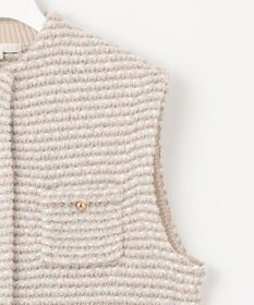 自由区 L ツイード調ニット ジレ