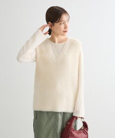 Green Parks シャギーＶネックニットベスト