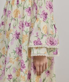 GRACE CONTINENTAL ボタニカルプリントティアードワンピース