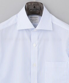 GOTAIRIKU 【形態安定】プレミアムプリーツシャツ_ワイドカラーストライプ