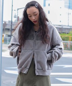 WEGO 【ユニセックス着用ITEM/MLサイズ展開】ショートグラフィックZIPパーカー
