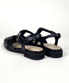 Dominic3 スタッズピース レザーケージサンダル