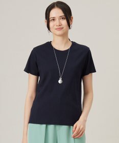 自由区 【ドラマ「明日はもっと いい日になる」着用】ソフトリブ Tシャツ ネイビー