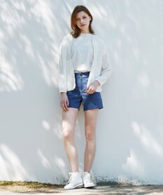 23区GOLF 【WOMEN】【23Fondation/WEB&一部店舗限定】ロゴ総柄 モックネックシャツ