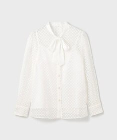 GRACE CONTINENTAL ドットオパールタイ付ブラウス