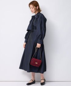 23区 【洗える】ライトメモリータフタ ボリュームボウタイ ブラウス