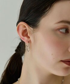 Phoebe 〈金属アレルギー対応〉クレセントレイヤーフープピアス　シルバー　ステンレス