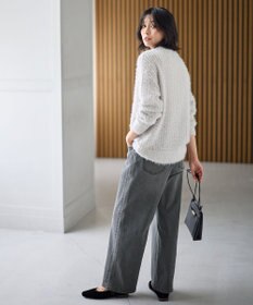 ANY L 【洗濯機可/ウエストゴム/ストレッチ】ワイドデニムパンツ