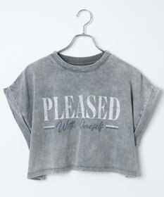 WEGO 【洗える】ヴィンテージウォッシュロールアップショートTシャツ