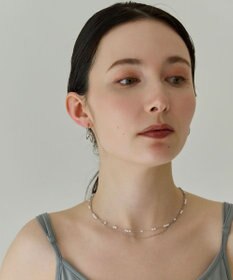 Phoebe 〈金属アレルギー対応〉クレセントレイヤーフープピアス　シルバー　ステンレス