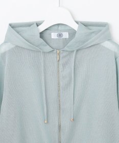 J.PRESS LADIES L 【洗える】シアーライトニット パーカー