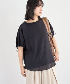 Green Parks 袖ドロストシアー裏毛ドッキングプルオーバー