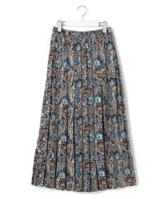 J.PRESS YORK STREET 【WOMEN】ペイズリーワイドプリーツ スカート