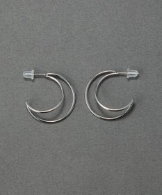 Phoebe 〈金属アレルギー対応〉クレセントレイヤーフープピアス　シルバー　ステンレス