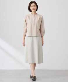 J.PRESS LADIES 【洗える】リネンツイル Aライン スカート