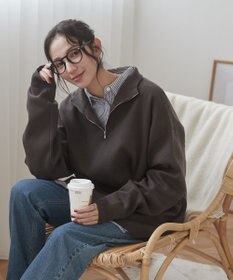 WEGO 【ユニセックス着用ITEM】ミラノリブハーフジッププルオーバー