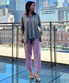 UNFILO 【VERY.3月号掲載/洗える/ストレッチ】ハイウエストカラーパンツ