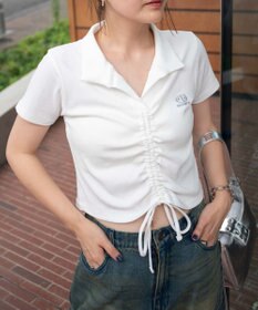 WEGO 刺繍スキッパードロストT