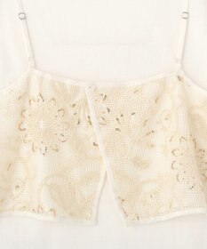 YECCA VECCA 【2点SET】刺繍メッシュキャミセットコットンTee