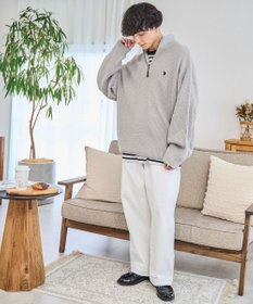 WEGO U.S. POLO ASSN.|別注畔編みハーフジップセーター