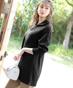 Tiaclasse 【洗える】ハーフジップニットチュニック