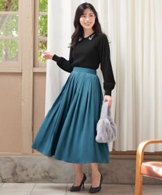 Tiaclasse 【軽撥水・汚れ防止】ランダムタックロングスカート