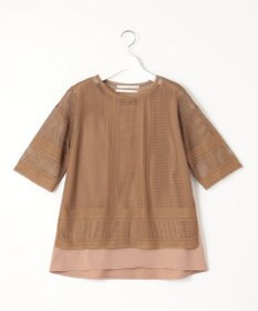 自由区 【洗える・XSサイズあり】レースEDGE Tシャツ＆インナータンクトップセット トップス