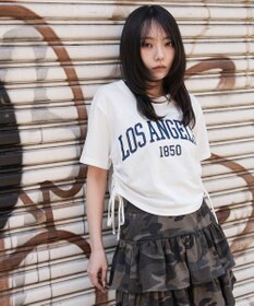 WEGO グラフィックサイドリボンドロストショートT