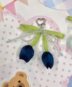 WEGO チューリップリボンビーズキーホルダー