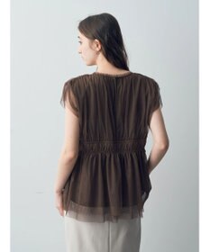 YECCA VECCA チュールギャザーブラウス