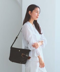 TOPKAPI 【Breath TOPKAPI】サングラスホルダー付き レザーコンビ カゴ ショルダーバッグ