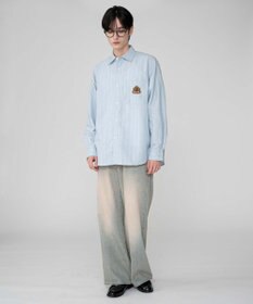 WEGO 【ユニセックス着用ITEM/MLサイズ展開】オックスフォードエンブレムシャツ（LS）