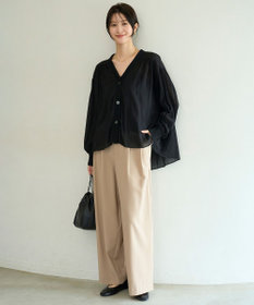 UNFILO マイビューティ タックワイドパンツ