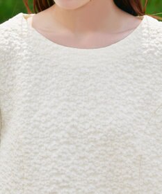 Tiaclasse L 【洗える】フラワーJQ袖シフォンチュニック