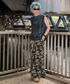 WEGO 【ユニセックス着用ITEM/MLサイズ展開】コールドダイスウィッチングロゴノースリーブ